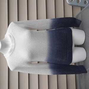 SWTR Womens Ombre  Open KnitSweater Navy Blue White Size S